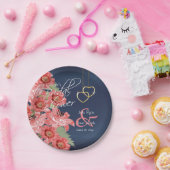 金ゴールドハート ペーパープレート (パーティー)