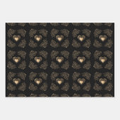 金ゴールドハート ラッピングペーパーシート (正面)