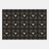 金ゴールドハート ラッピングペーパーシート (正面3)