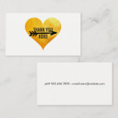 金ゴールドハート/矢印/ありがとう 名刺 (正面/裏面)