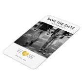 金ゴールドハートLGBTQ写真で日付を保存 マグネット (左側)