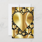 金ゴールドハートrsvpレスポンスカード結婚式 出欠カード (裏面)