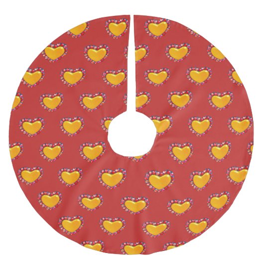 金ゴールドハートThunder_Cove ブラッシュドポリエステルツリースカート (正面)