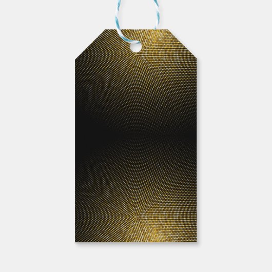 金ゴールドハーフトーンディスコボールレッズダンス誕生日 ギフトタグ (裏面)