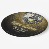 金ゴールドハーフトーンディスコボールレッズダンス誕生日 ペーパープレート (アングル)