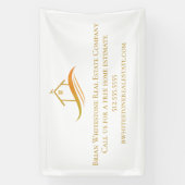 金ゴールドハ実在ウスエステート会社カスタムマーケティング 横断幕 (縦)