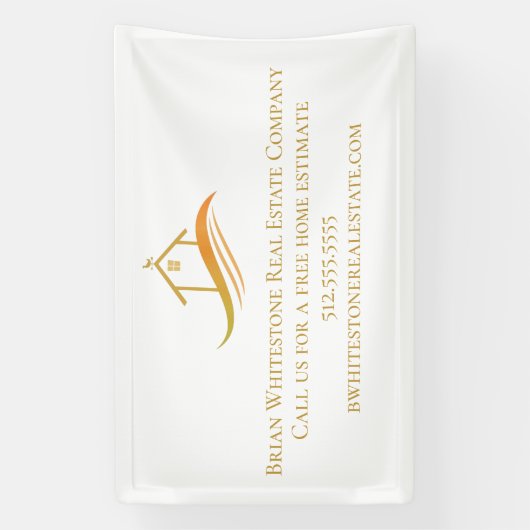 金ゴールドハ実在ウスエステート会社カスタムマーケティング 横断幕 (縦)