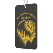 金ゴールドバイソンポートレートとフォレストシルエットデザイン カーエアーフレッシュナー (左)