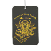 金ゴールドバイソン・バッファローがギターを弾く カーエアーフレッシュナー (正面)