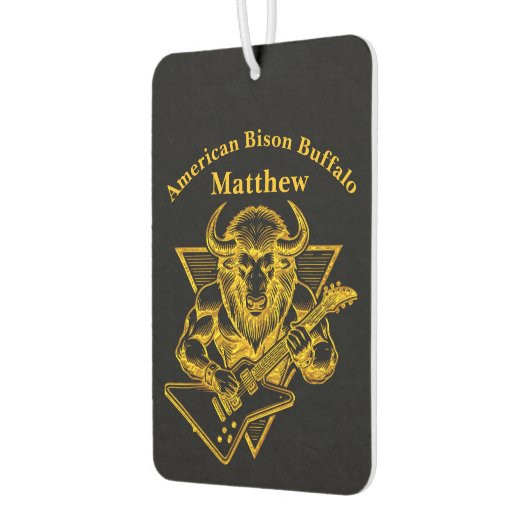 金ゴールドバイソン・バッファローがギターを弾く カーエアーフレッシュナー (左)