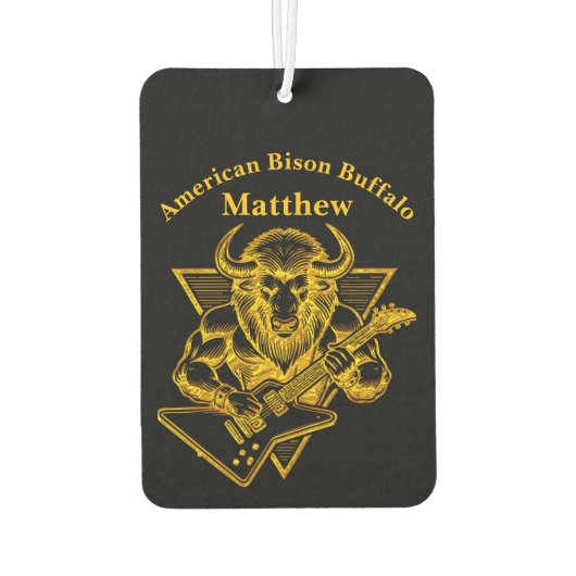 金ゴールドバイソン・バッファローがギターを弾く カーエアーフレッシュナー (裏面)