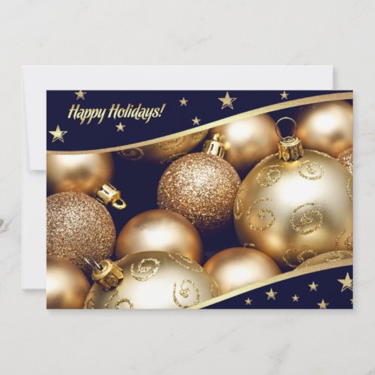 金ゴールドバウズクリスマスホリデーパーティー 招待状 (正面)