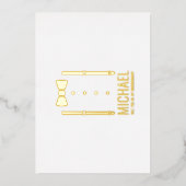 金ゴールドバウパーソナライズされたタイGroomsman提案 箔招待状 (正面)