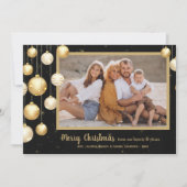 金ゴールドバウブルクリスマス写真 シーズンカード (正面)