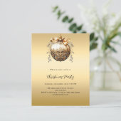 金ゴールドバウブルビンテージクリスマスパーティの招待状 (スタンド正面)