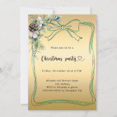 金ゴールドバウ松の緑のクリスマスパーティー 招待状 (正面)