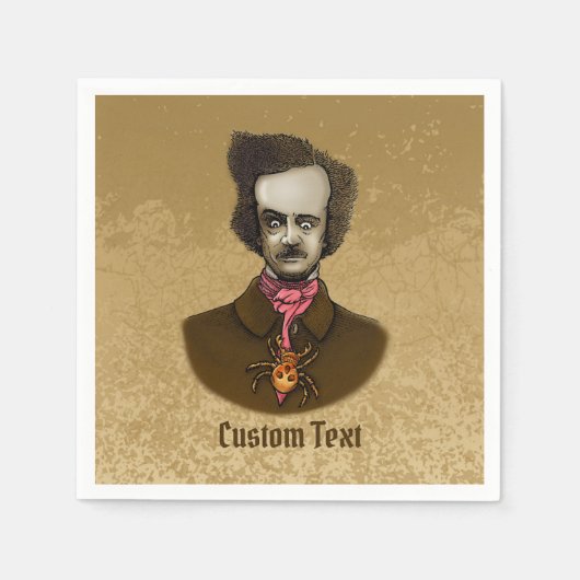 金ゴールドバグ付きエドガー スタンダードカクテルナプキン (正面)