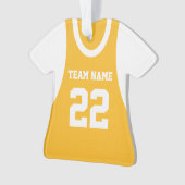 金ゴールドバスケットボールスポーツジャージと写真 オーナメント (正面)