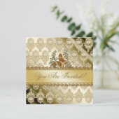 金ゴールドバタフエレガントライ任意の大事な行事の招待 招待状 (スタンド正面)