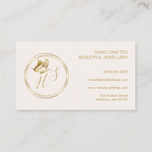 金ゴールドバタフフェミニンライロゴ 名刺 (裏面)