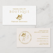 金ゴールドバタフフェミニンライロゴ 名刺 (正面/裏面)