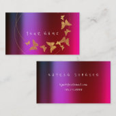 金ゴールドバタフライインフルエンサーBLOGGERホログラフィック 名刺 (正面/裏面)