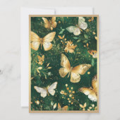 金ゴールドバタフライエメラルドグリーンキンセアニラ 招待状 (裏面)