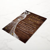 金ゴールドバタフライドレス素朴ブライダルシャワー 箔招待状 (回転した状態)