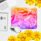 金ゴールドバタフライピンクモノグラム液体抽象芸術 マウスパッド