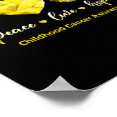 金ゴールドバタフライピースラブホープ小児癌Aw ポスター (角)