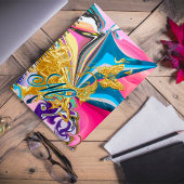 金ゴールドバタフライフラワーモノグラム液化抽象芸術 ノートブック