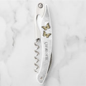 金ゴールドバタフライフローラコルクねじ ソムリエナイフ (正面)