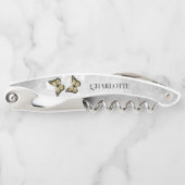 金ゴールドバタフライフローラコルクねじ ソムリエナイフ (正面)