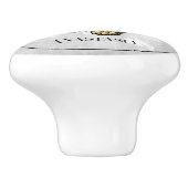 金ゴールドバタフライフローラパーソナライズされたセラミックノブ セラミックノブ (側面)