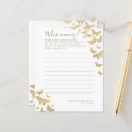 金ゴールドバタフライブライダルシャワーの記憶ゲーム