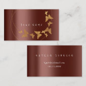 金ゴールドバタフライブラウンインフルエンサーBLOGGER WRITERU 名刺 (正面/裏面)