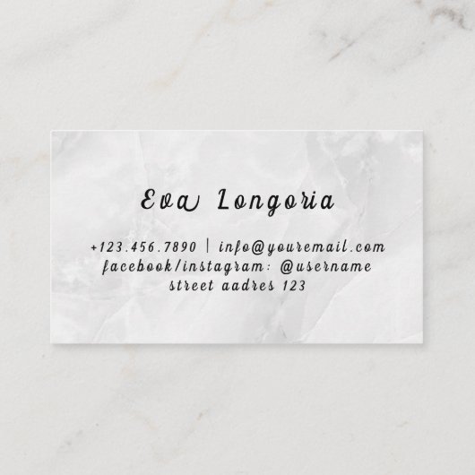 金ゴールドバタフライホワイトマーブル 名刺 (裏面)