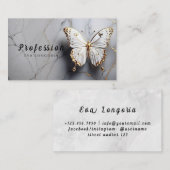 金ゴールドバタフライホワイトマーブル 名刺 (正面/裏面)