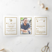 金ゴールドバタフライホワイト&金ゴールドベビーシャワースイート 三つ折り招待状 (内部)