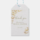 金ゴールドバタフライボホシックブライダルシャワーサンキューユー ギフトタグ (正面)