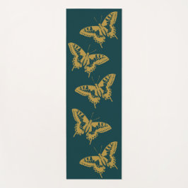 金ゴールドバタフライヨガポーズピラティスエクササイズ ヨガマット