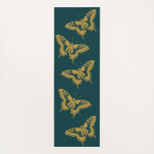 金ゴールドバタフライヨガポーズピラティスエクササイズ ヨガマット (裏面)