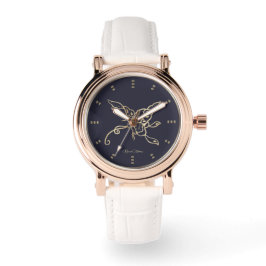 金ゴールドバタフライラグジュアリーウォッチ 腕時計