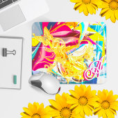 金ゴールドバタフライレトロモノグラム液体抽象芸術 マウスパッド