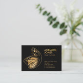 金ゴールドバタフライ体シルエット 名刺 (スタンド正面)