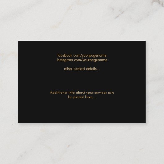 金ゴールドバタフライ体シルエット 名刺 (裏面)