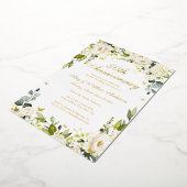 金ゴールドバタフライ結婚シャンパン50周年 箔招待状 (回転した状態)