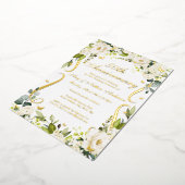 金ゴールドバタフライ結婚巻五十周年 箔招待状 (回転した状態)