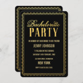 金ゴールドバチェロレッテ夕べパーティー招待状 招待状 (正面/裏面)