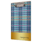 金ゴールドバッジデニムチェックブルー クリップボード (左)